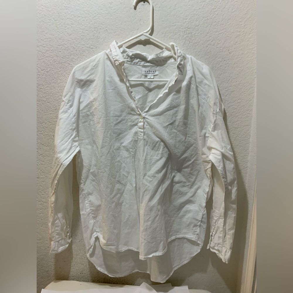 Velvet by graham and spencer white top cotton size M